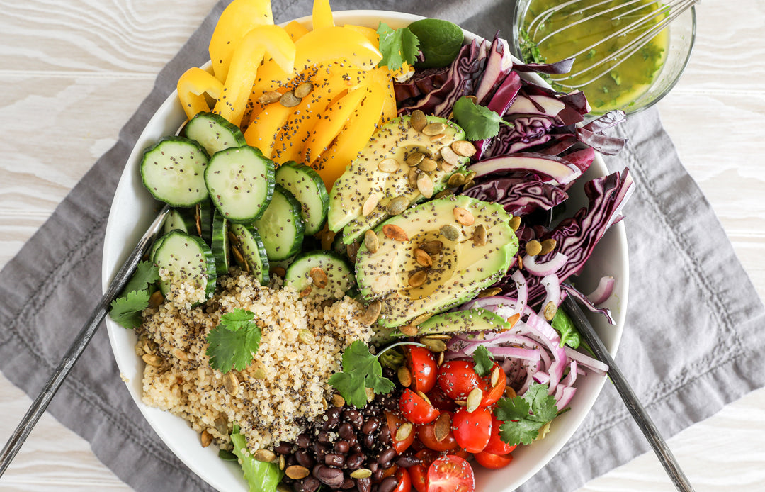 Rainbow Veggie Power Bowl - A Symphony of Flavor, Nutrients, and Immunity! - PushtiOrganics