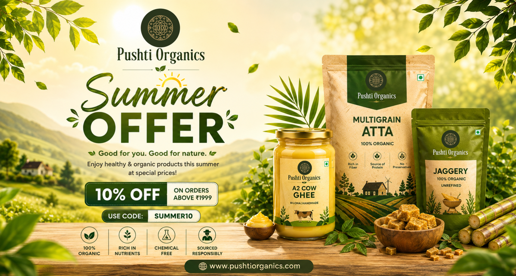 Pushti Organics promo